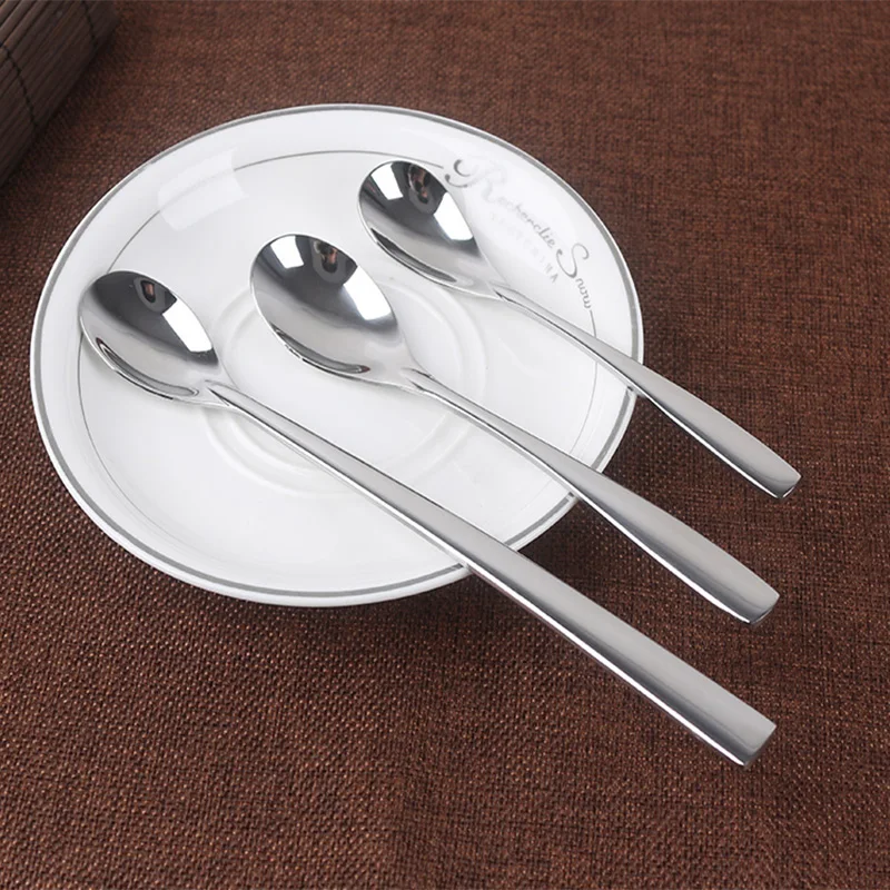 

4pc Long Handle Iced Tea Spoon Stainless steel Teaspoon Coffee Dessert Stirring Spoons Kitchen Tableware Honey Jams Spoon set