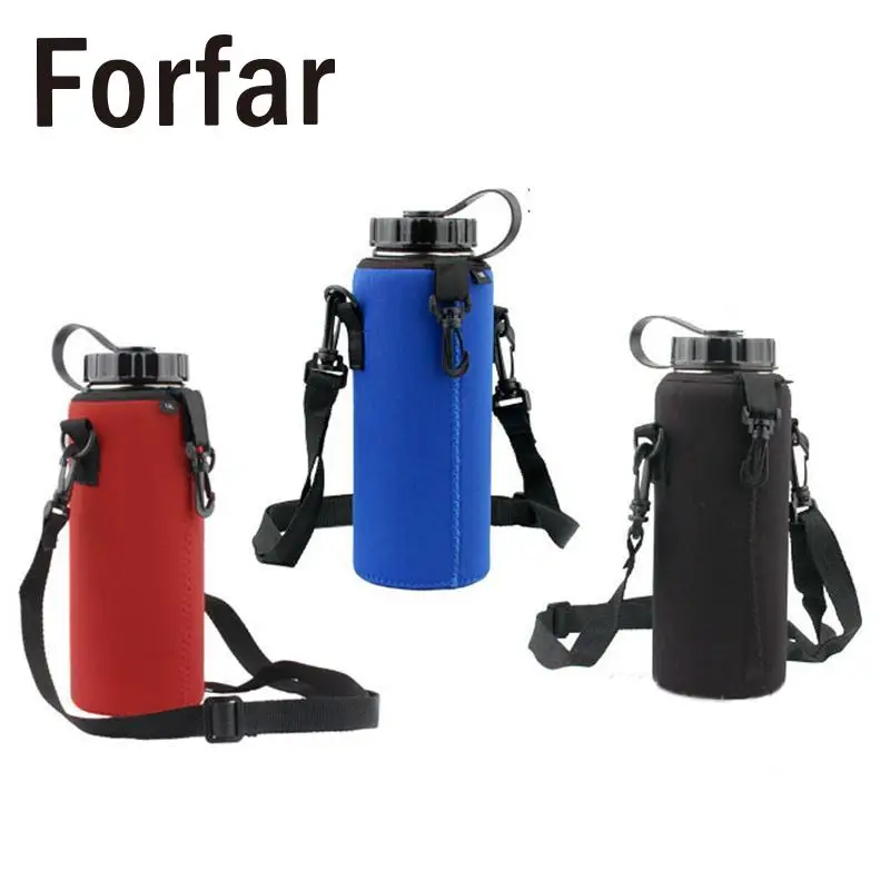 Forfar 1000ML Water Bottle Cover Bag Pouch w/Strap Neoprene Water