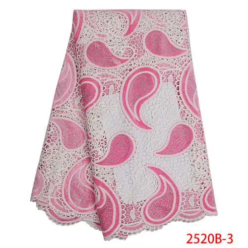 

High Quality 2019 Eco Friendly Malaysia Lace Embroidery Fabric Polyester Embroidery Guipure Lace QF2520B-3