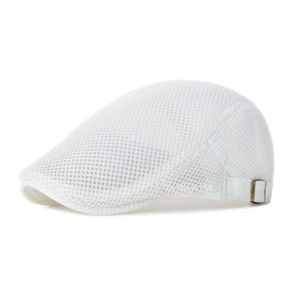 

VOBOOM Sun Protection White Mesh Irish Cap Golf Ivy Jeff Caps Men Women Net Cabbie Newsboy Driver Gatsby Hat Boina 124