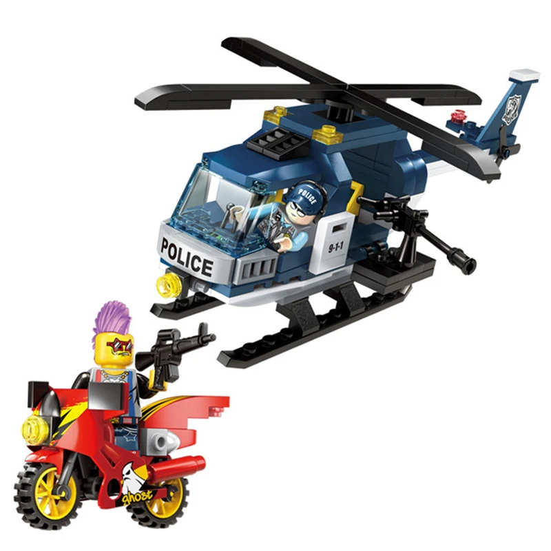 

157pcs Children's educational building blocks toy Compatible Legoings city Police aircraft model DIY figures Bricks best gifts