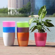 Lazy Flower Pot Automatic Water Absorption Plastic Pot Green Plant Water Culture Multi-color toughness flower pots groot