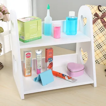 

Multi-functional cosmetics finishing desktop heart-shaped hollow racks vanity bathroom storage rack WF7171041