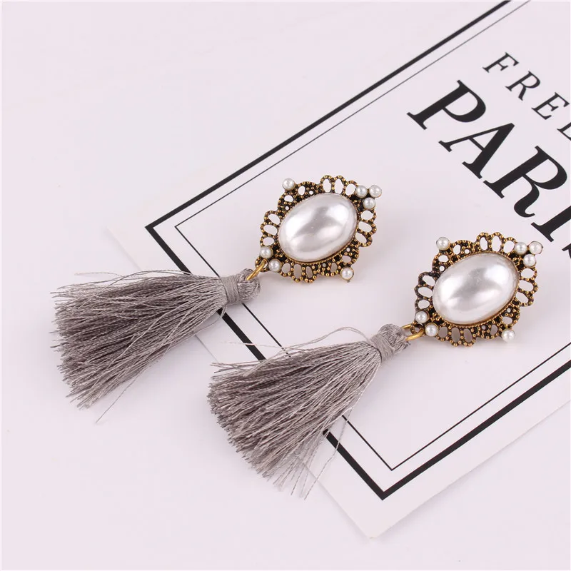 

TODOX New Korean Personality Fashion Jewelry Earrings For Women Retro Geometric colorful tassel bohemia Female Elegant hot sale