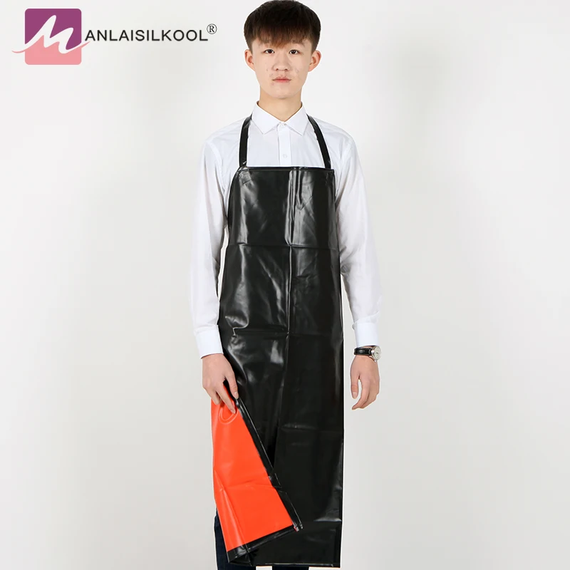 2018 Waterproof Pure Black PVC Aprons Halterneck Hotel Car Wash Kitchen Apron Household Cleaning