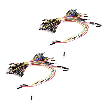 

Besegad 130Pcs New Solderless Flexible Breadboard Jamper Wires 4 Different Sizes Bread Board Jumper Cable Line Accessories