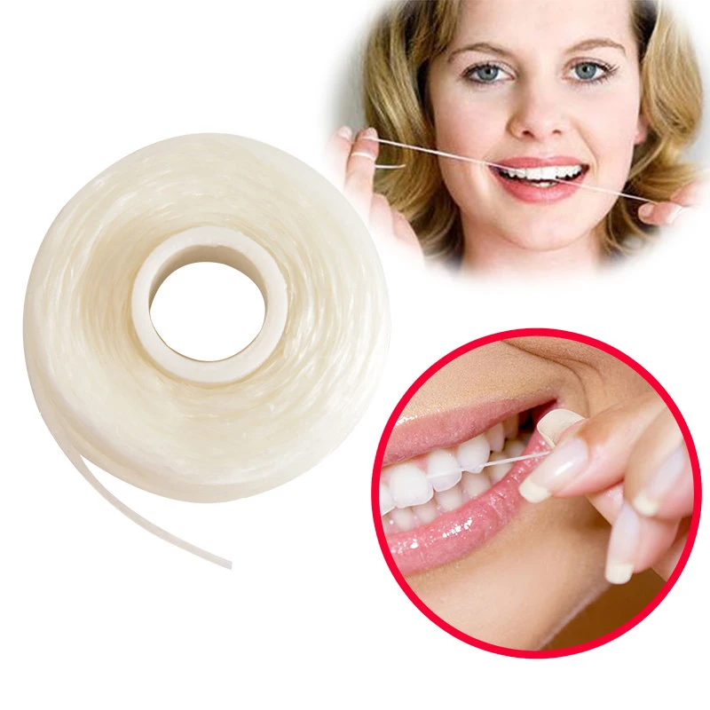 1 шт., 50 м, портативная зубная нить, межзубные чистые зубы, приклеиваются к гигиены полости рта, зубная нить, уход за полостью рта, Чистка с чехлом