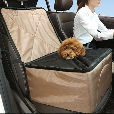 Многофункциональное автомобильное сиденье-бустер для домашних животных, толстая переноска для собак, автомобильное переднее кресло, корзина, чехол для сиденья, дорожная сумка для хранения, органайзер для багажника - Название цвета: brown