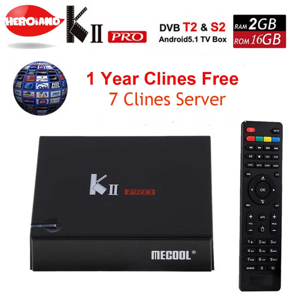 

1 Year Europe 7 Cline code server KII Pro DVB S2 T2 Android7.1 smart Tv Box DVB-T2 DVB-S2 Amlogic S905d 2/16G WiFi K2 PRO Player