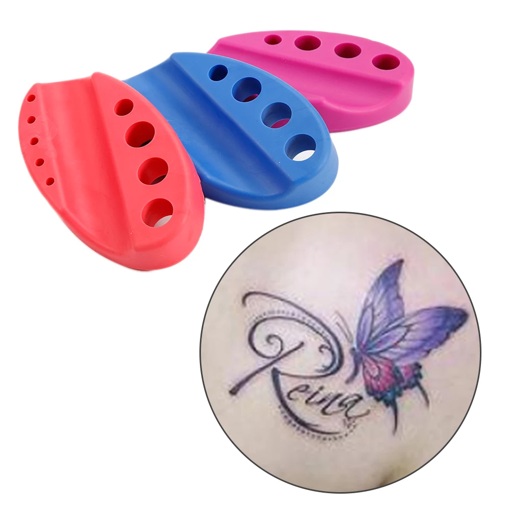 Professional Oval Silicone Tattoo Machine Holder Stand Tattoo Accessories Pigment Cup Cap Rack