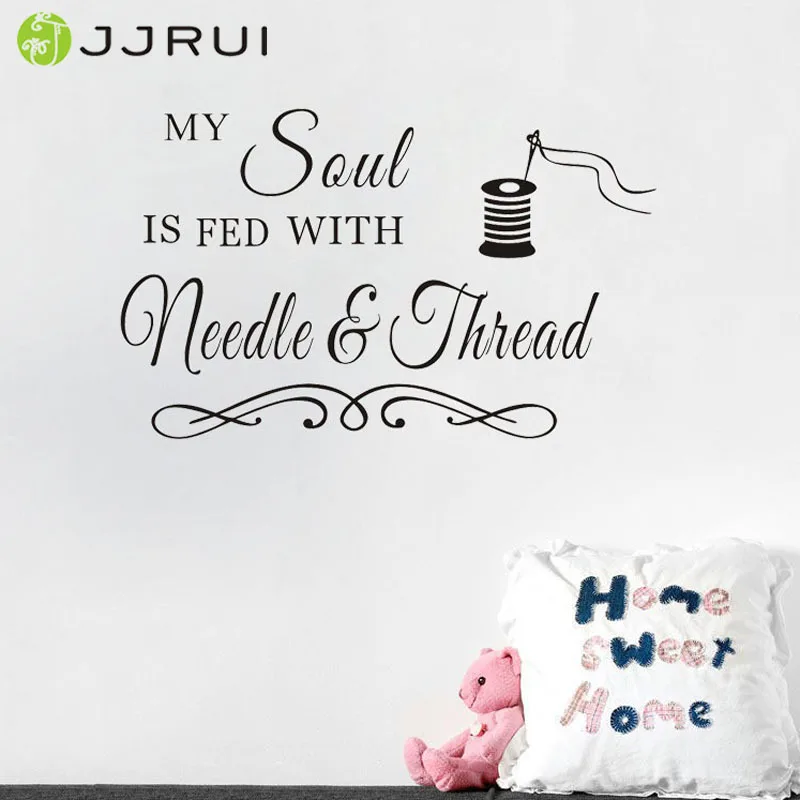 sewing craft room soul needlethread saying vinyl wall decals