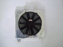 Cubierta de aluminio + ventilador para Honda Civic EK EG B16 B18 92 00, radiador
