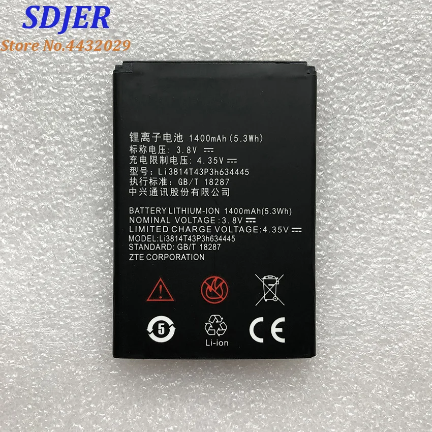 Высокое качество Li3814T43P3h634445 1400 мАч Оригинальный аккумулятор для телефона ZTE Blade A112