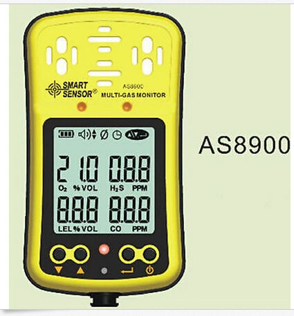 AS8900 O2 Hydrothion CO горючих газов детекторы газа 4 в 1 детектор AS-8900