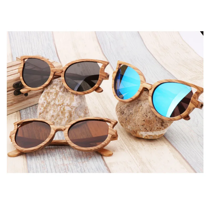 Partei Handgemachte Lens Designer tea Ice Glas Holz Uv400 Marke Neue Lens black Sonnenbrille Polarisierte Blue 2018 Sonne Herren Frauen qtwgacP