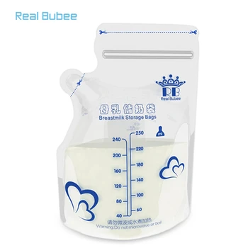 

Real Bubee 30pcs 250ml BAP Free Breast Milk Storage Freezer Bag Baby Food Storage Practical Convenient Breast Milk Disposable