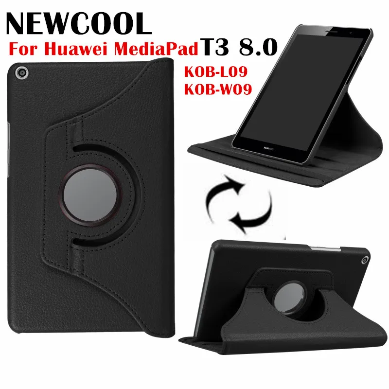 

T3 8 Litchi Grain 360 Rotating Leather case Flip Cover for Huawei MediaPad T3 8.0 8 KOB-L09 KOB-W09 tablet case stand cover