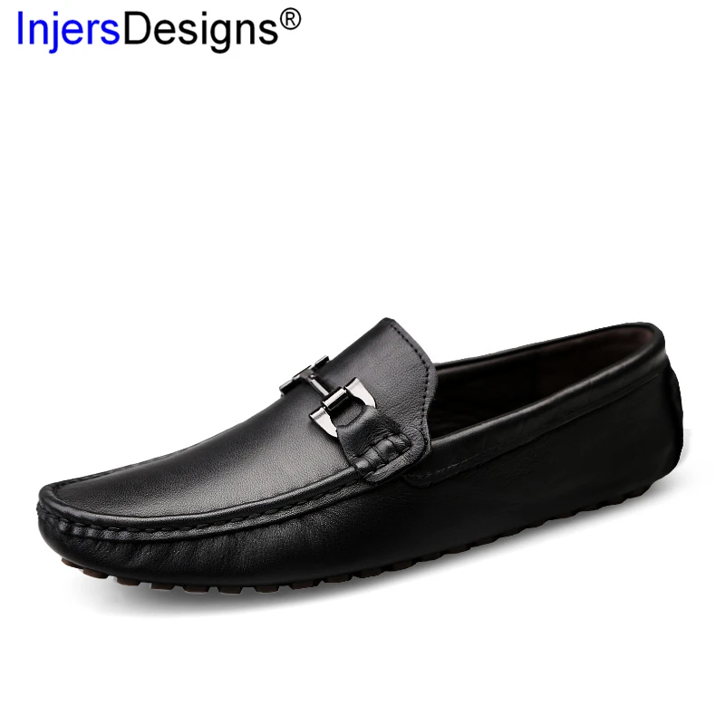 

New Fashion Driving Shoes Zapatos De Hombre Black&Brown&White Boat Shoes Soft Casual Slip-On Breathable Loafers Plus Size 37-47