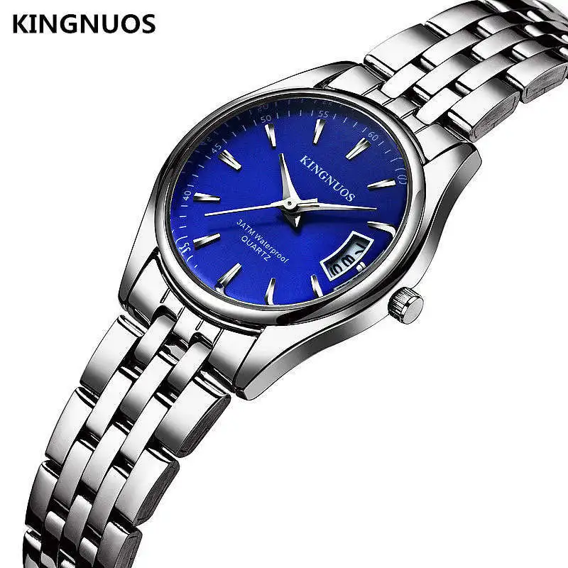 

Fashion Ladies Watch Lovers Couple Watches Men Women Stainless steel Wristwatch Silver Fashion Clock Calendar Waterproof Quality