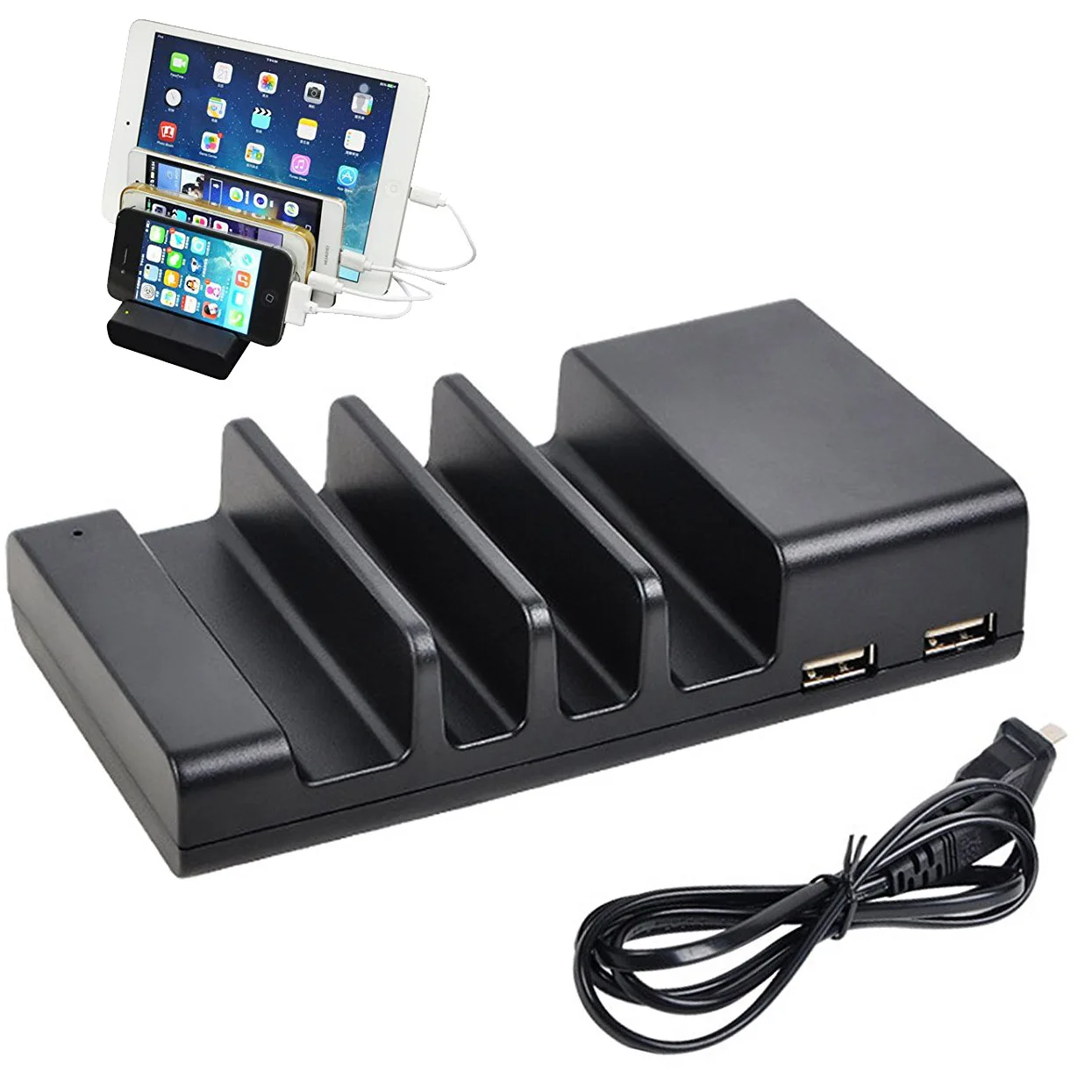 4 Ports USB Charging Dock 5.1A Stand Mounts Holder Charger Desktop Docking Station For iPhone
