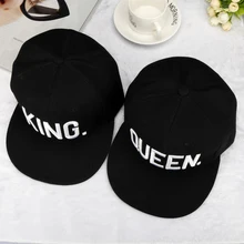 Новая мужская и женская бейсболка с буквами King queen однотонная бейсболка с заплатой кепки в стиле хип-хоп кожаная Солнцезащитная бейсболка Шляпы любовный подарок для пары