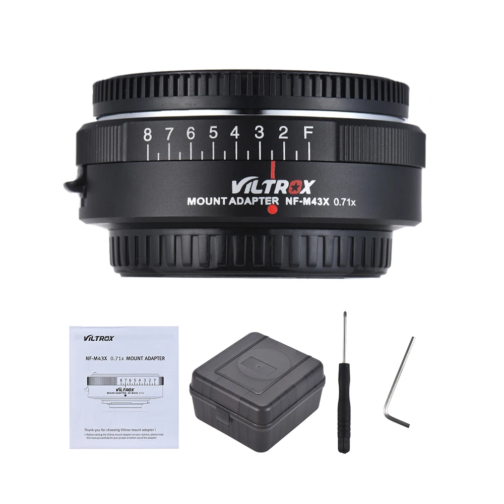 Viltrox NF-M43X 0.71X Крепление объектива адаптер кольцо фокусное скоростной редуктор усилитель 8 диафрагма ручной фокус для Nikon G D объектив для использования