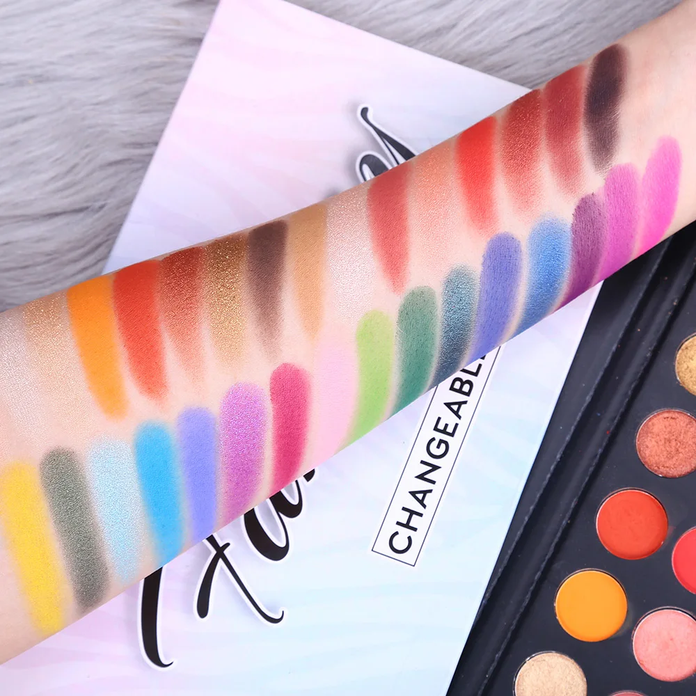 Paleta de Sombras Pigmentadas Fantasia Modificável 40 Cores Maquiagem Colorida Brilhante Glitter Cosméticos 2 Pçs - Set 6 Sombra de olho