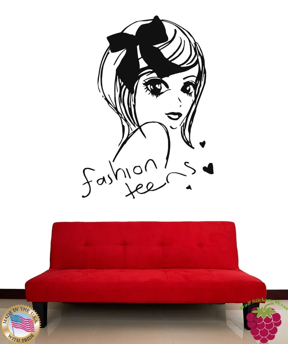 Wall Stickers Vinyl Decal Fashion Teens Cute Girl Decor For Bedroomin
