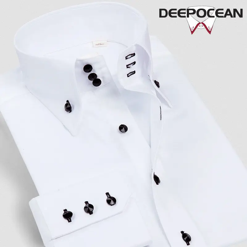 

Deepocean Spring Autumn Men Shirt Cotton Shirts Men Clothes Fashion Casual Shirts Plsu Size Business Shirt Brand Clothing