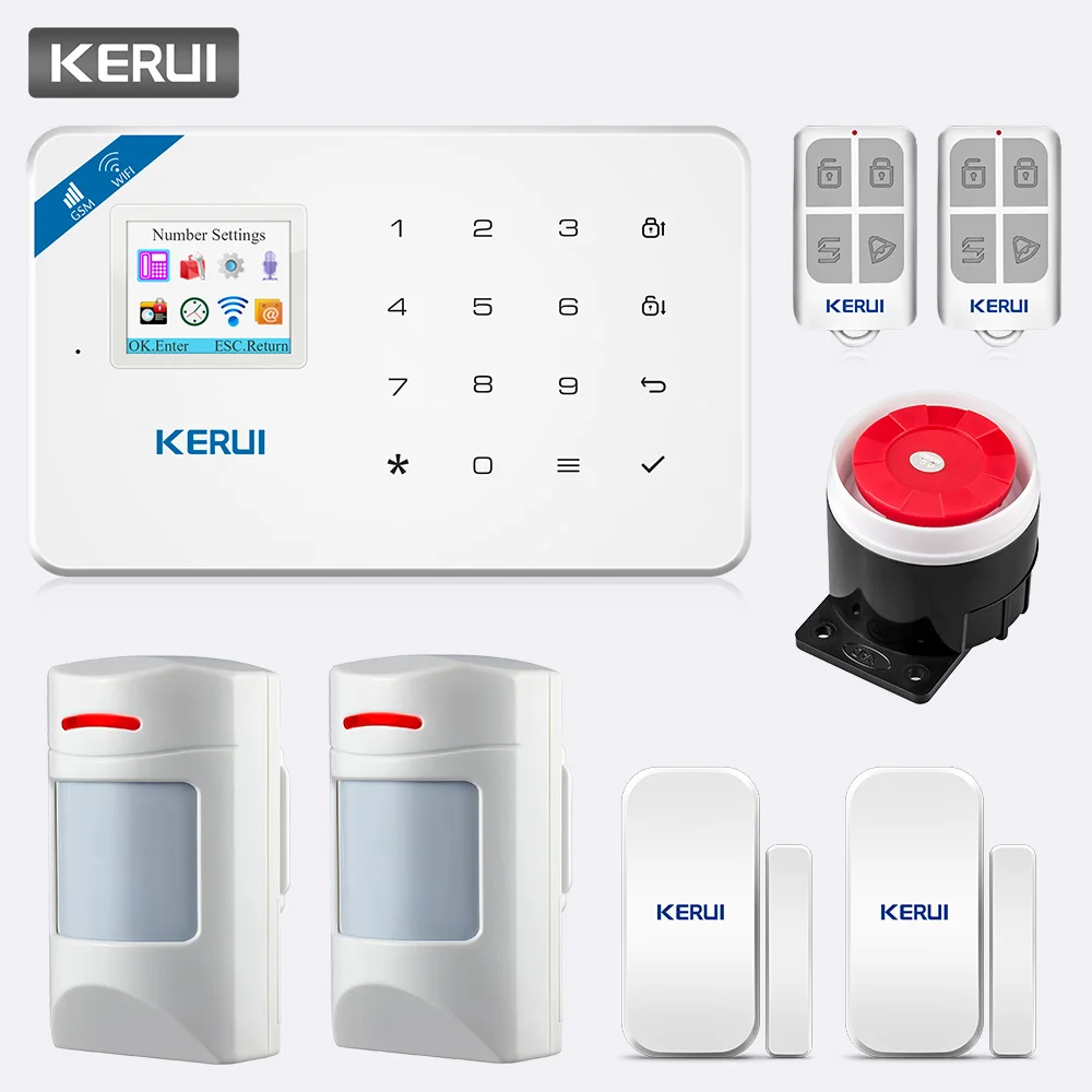 KERUI TFT Цвет Экран W18 WI-FI GSM наручная сигнализация Системы безопасности дома вызова пуш АПП удаленного Управление Беспроводной анти-животное