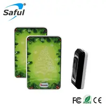 Saful беспроводной дверной звонок для безопасности ворот Водонепроницаемый светодиодный свет 1 Открытый передатчик+ 2 Крытый беспроводной дверной Звонок