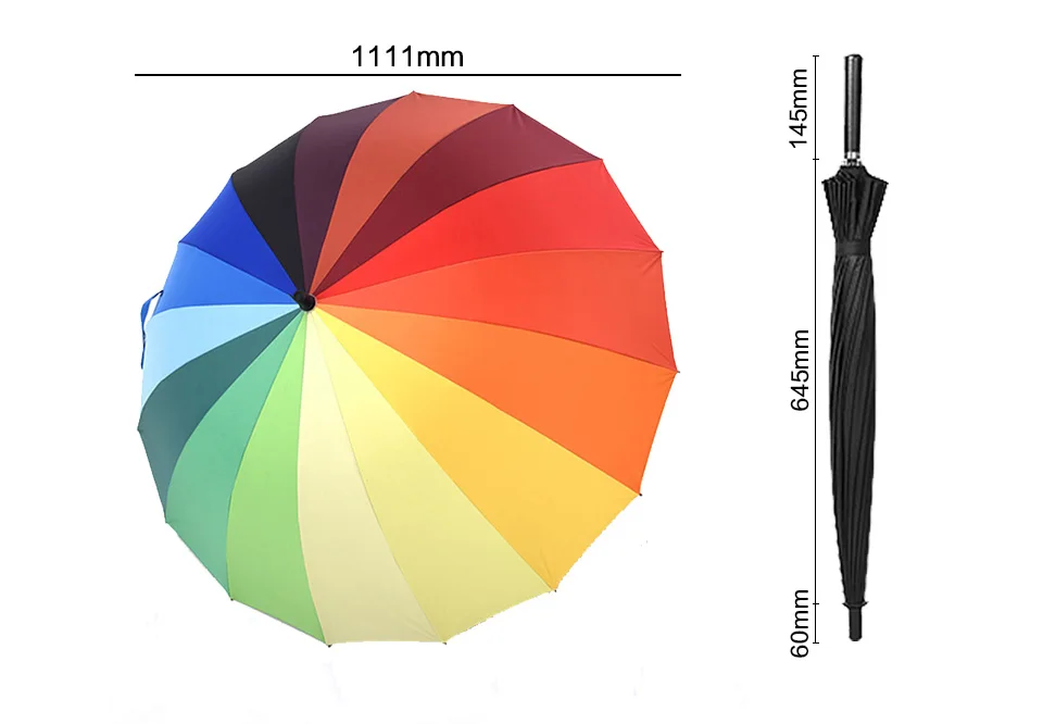 Long Handle Umbrella Male Female 111cm 24K Large Umbrella Windproof Man Woman Waterproof For Sunny And Rain   (4)