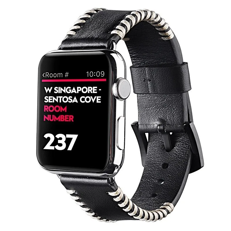 Ремешок для Apple Watch Band 42 мм iwatch Series 5 4 кожаный браслет растительного дубления