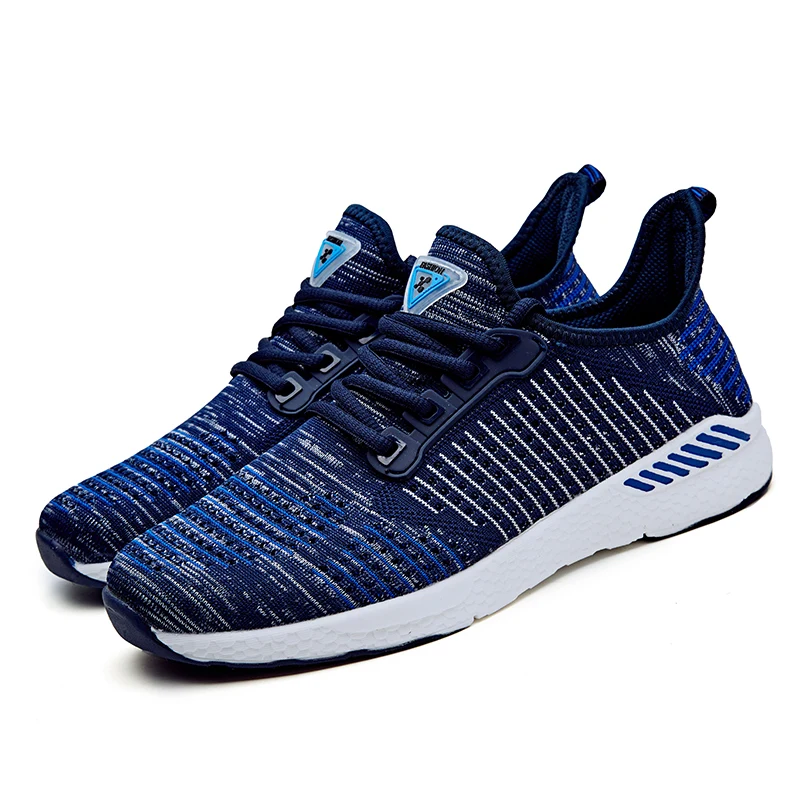 Spring, summer and autumn couples new large size flying woven hollow running shoes lightweight breathable comfortable non-slip