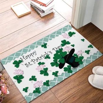 

Large Outdoor Door Mats Rubber Shoes Scraper for Front Door Entrance Inside Doormat 18 x 30" St. Patrick's Day Clover