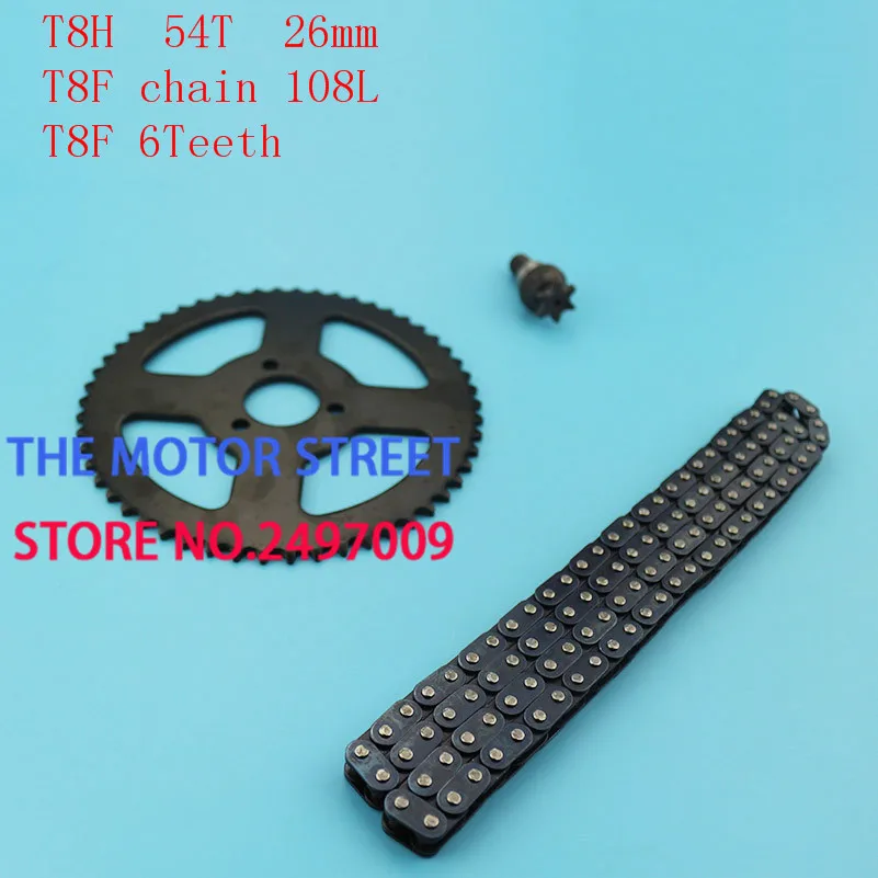 108 звеньев t8f цепь 6 зуб + Задняя и Sproc fit Mini Dirt ATV Quad 4 Wheeler карманный велосипед