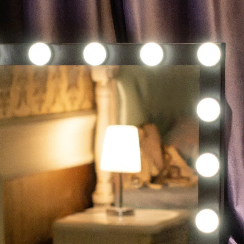  Hollywood LED Bulb Mirror Princess Mirror Beauty Mirror Vanity Light 3 Color Makeup Mirror Adjustab