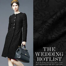 Модное черное розовое французское весеннее пальто Высококачественная модная ткань жаккард ткань широкая ткань для костюма пальто