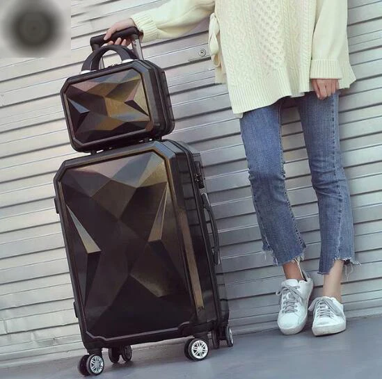 CARRYLOVE 2" 24" Девушка багаж на колесиках с косметичкой милый Дорожный чемодан набор с колесиками для дам - Цвет: a set