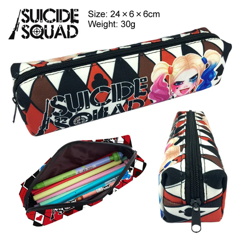 

Suicide Squad Harley Quinn Comic Hero Canvas Pencil Bag Printing Pouch Zipper Case Student Gift Wallet