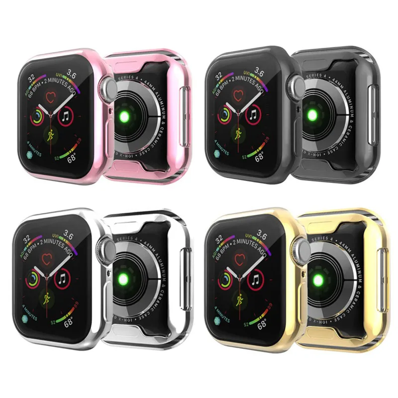 

Silicone TPU Soft Protective Case Shell Frame For Apple Watch Series 1/2/3/4 38mm 42mm 40mm 44mm Screen Pretector Cover Bumper