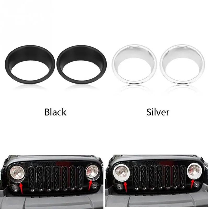 

2PCS Front Headlight Head Light Lamp Cover Trim Bezel for Jeep Wrangler 2008-2017