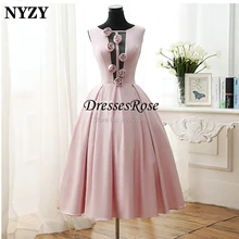 Vestido Robe коктейльные платья NYZY C151, сексуальные розовые атласные платья с открытым бюстом, вечерние платья для выпускного вечера abendkleider