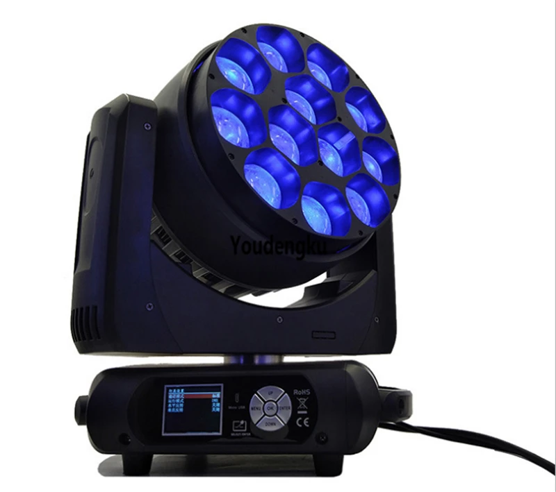 6pcs Big Bee eye 12*40W high power point control led moving head beam rgbw 4in1 wash light led beam wash moving head with zoom