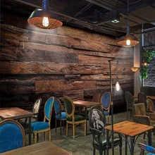 Пользовательские обои фрески Большая настенная живопись ретро ностальгические дерево панелей, древесины настенная де Parede 3D обои для стен