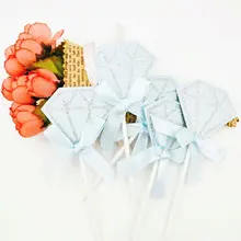 5pcs/ bag Diamond shaped Food Toothpick Paper Food Picks Cake Toothpicks Cupcake Wedding Birthday Party Accessories funny rhinestone cupcake shaped crossbody bag