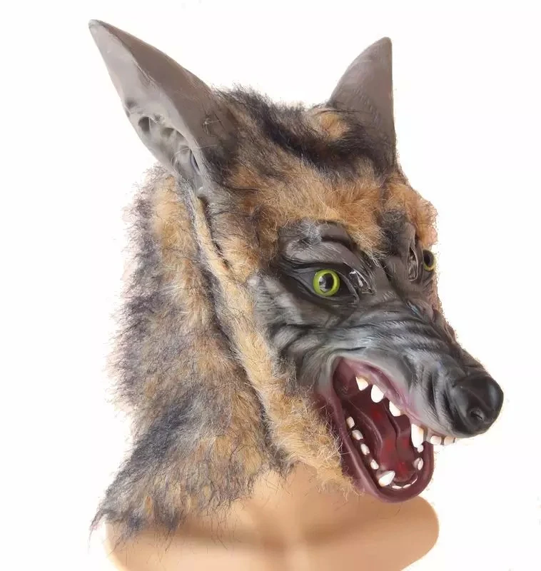 

Halloween Latex Mask Creepy Wolf Head Animal Mask Halloween Cosplay Costume Adult Party Masks Drop