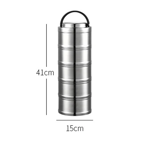 Вакуумная изоляция, Портативный Ланч-бокс для взрослых, школьный, 304, нержавеющая сталь, Бенто-бокс, кухонный герметичный контейнер для еды, контейнер для еды - Цвет: 5 layer