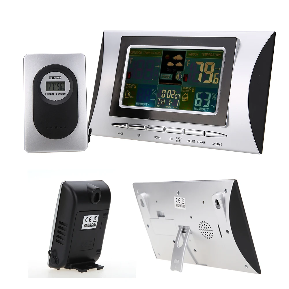

Digital Barometer Wireless Weather Station LED Indoor Outdoor Temperature Humidity Alarm Clock Calendar Weather Forecast