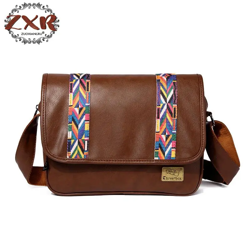 

New Arrival Vintage Men's Handbag Fashion Business Pu Leather Men Promotional Crossbody Shoulder Bag Casual Man Bag
